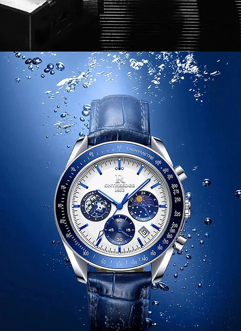Chronograph Style Multifunction 6-Hand Big Dial Wristwatch for Business & Sports - Inspirational Watches