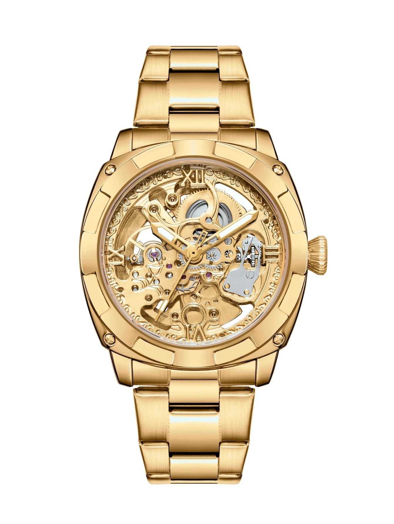 Men automatic watch luxury mechanical watches waterproof skeleton  wholesale stainless steel gift watch Inspirational Watches