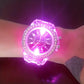 LED Luminous Quartz Watch – Crystal Bezel & Silicone Strap