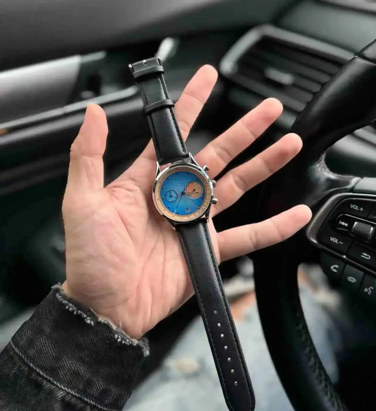 Creative Fruit Design Dial Multi-function Quartz Watch Men Personalized Leather Strap Calendar Unique Wristwatch Men Clock Inspirational Watches