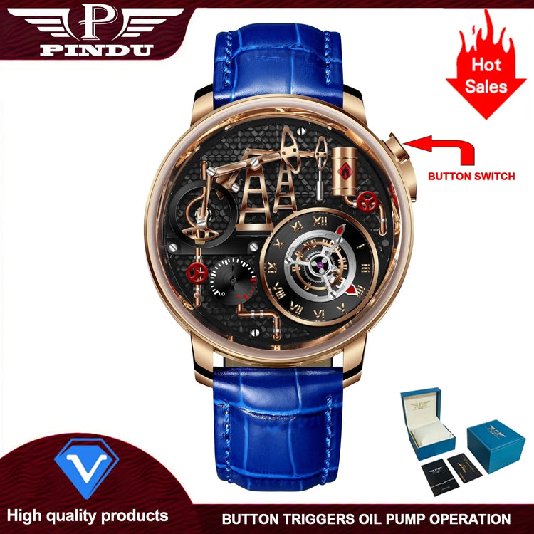 Button Oil Pump Swiss Quartz 762 Movement Sapphire - Inspirational Watches