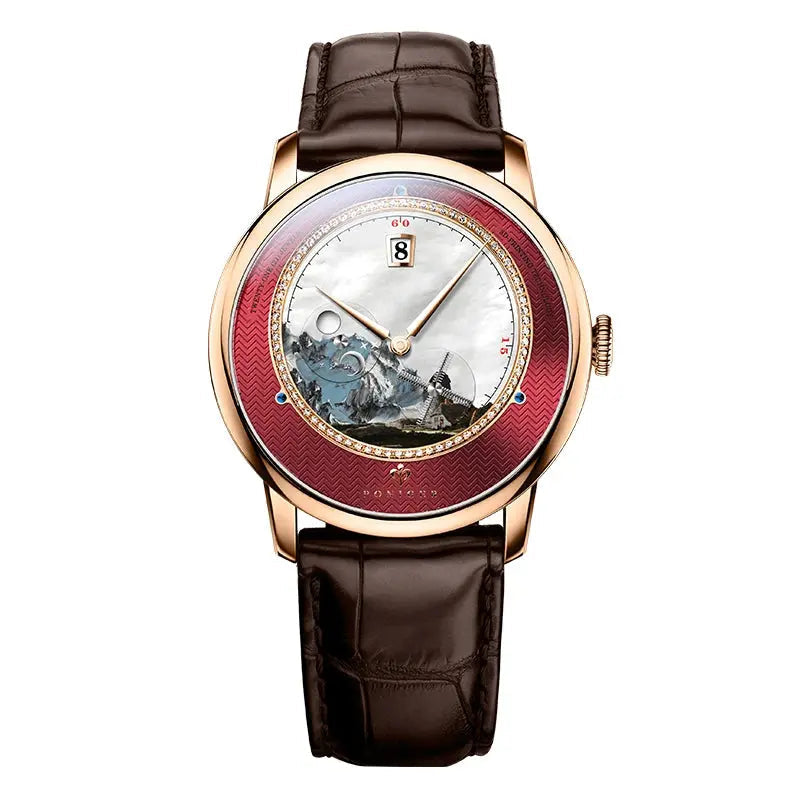 Original Painting Dial automatic Sapphire Crystal Glass Watch - Inspirational Watches