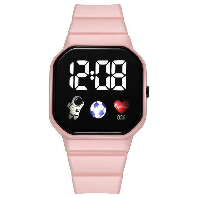 Waterproof LED Digital Kids Sport Watch Silicone Strap Inspirational Watches