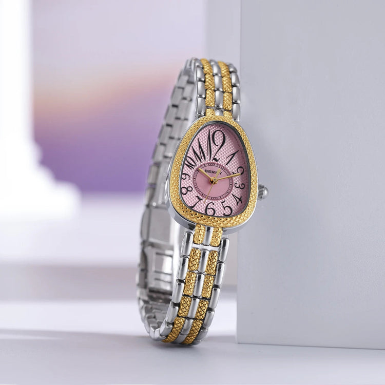 BERNY Snake-shaped Watch for Women Quartz Miyota 2035 Fashion Jewelry Bracelet Silver Gold Ladies Wristwatch Luxury Gift Watches Inspirational Watches