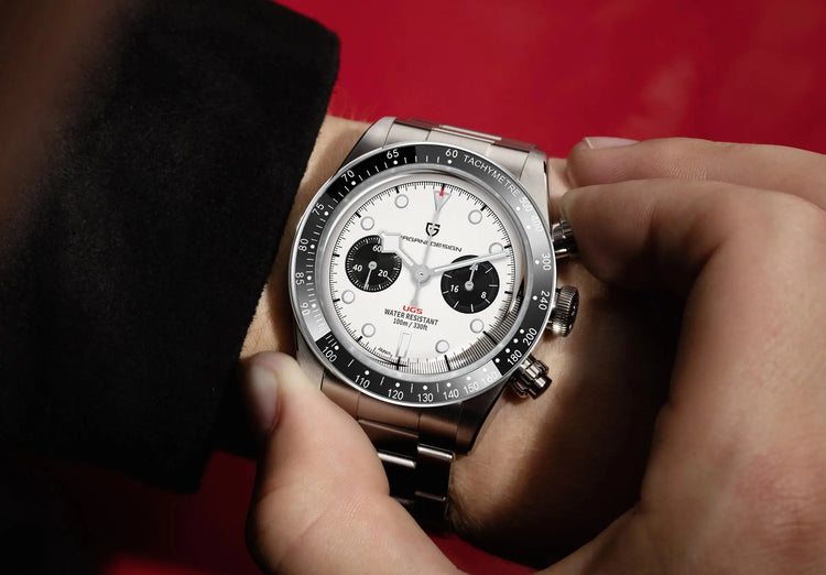 Panda Retro Sport Chronograph Luxury Quartz Watch For Men Sapphire mirror 10Bar Waterproof - Inspirational Watches