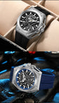 Skeleton Dial Men Mechanical Watch Silicone Strap Inspirational Watches