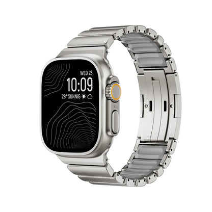Titanium and Silicone Apple Watch Strap