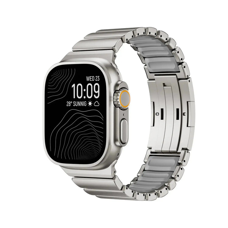 Titanium and Silicone Apple Watch Strap