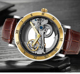 Mechanical Wristwatches Watches for Man Watches Golden Bridge Skeleton Automatic Mechanical Mens Watch reloj hombre montre homme Inspirational Watches