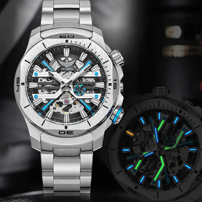 44mm Vintage Dial Luxury Sapphire Automatic Mechanical Waterproof Inspirational Watches