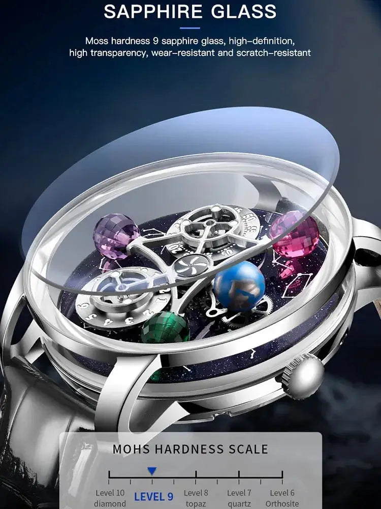 PINDU Design Starry Twelve Constellations Mechanical Watch Sapphire Waterproof Men Mechanical Wristwatches Miyata 8215 Movement Inspirational Watches