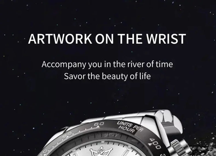 Automatic Watch with Ceramic Bezel Three Eyes Six Hands Waterproof Luminous - Inspirational Watches