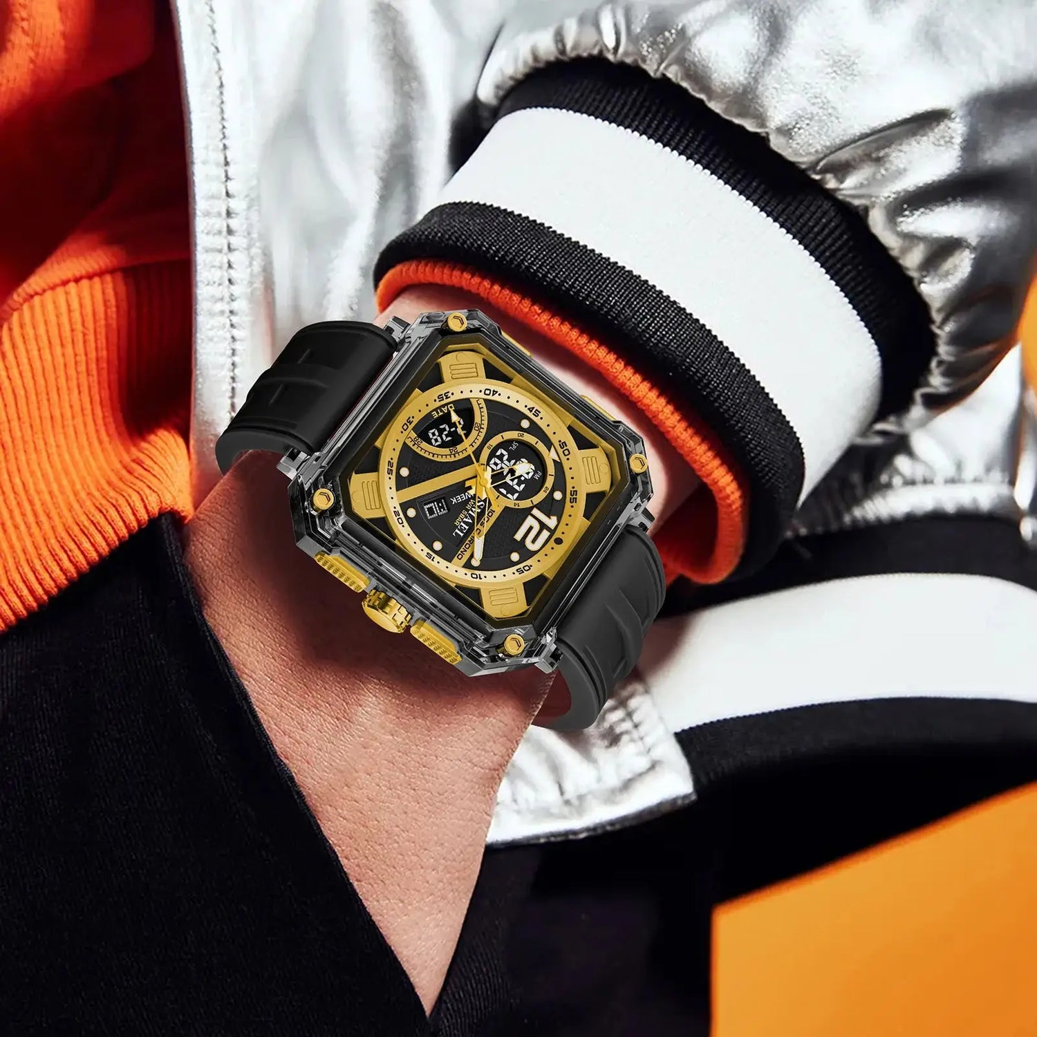 Military Watches Men Watch 2025 New 50M Waterproof Wristwatch Stopwatch Alarm LED Light Digital Watches 8121 Men&