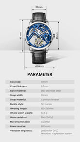 Tourbillon Luxury Skeleton Manual Mechanical Inspirational Watches