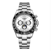 Automatic Watch with Ceramic Bezel Three Eyes Six Hands Waterproof Luminous - Inspirational Watches