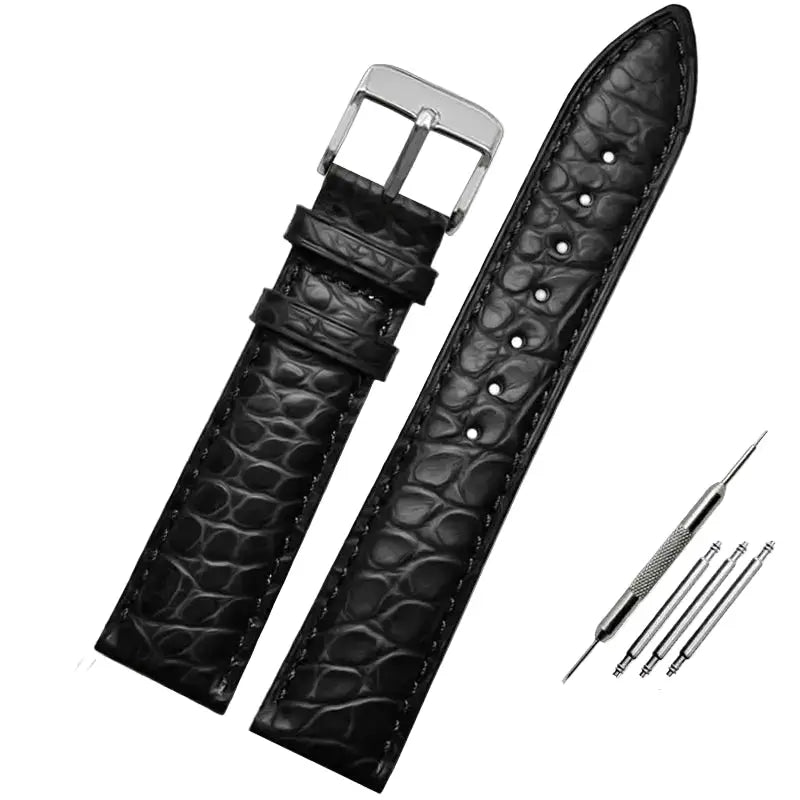 Premium Crocodile-Pattern Leather Watch Strap