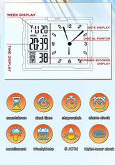 Square Dual Time Electronic Watch Waterproof - Inspirational Watches