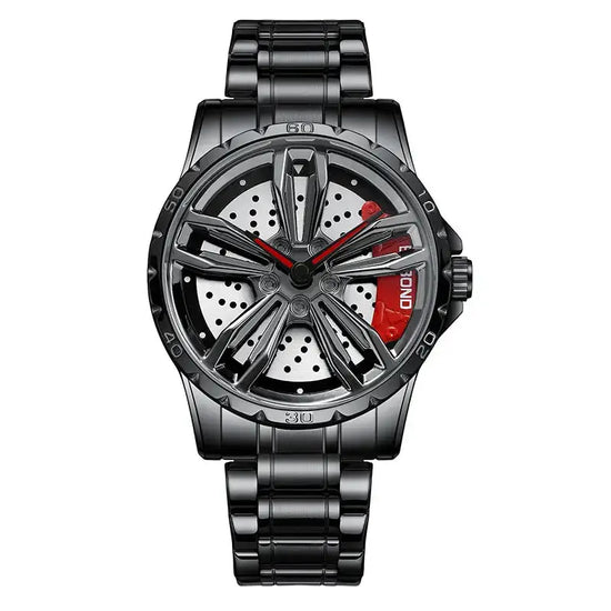 Automotive Wheel Hub Watch with 360° rotating racing dial