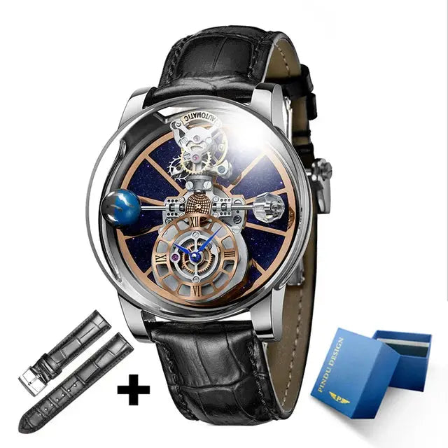 Relogio PINDU Fixed Roulette Watch Latest Design Quartz Watch Men Waterproof Leather Man Wristwatch Upgraded Version Inspirational Watches