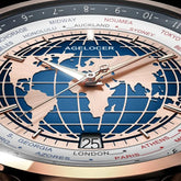 World Time Automatic Mechanical Calendar Stainless Steel Inspirational Watches
