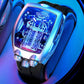 PINDU Men Automatic Watch 42mm Luxury Tonneau Mechanical Wristwatch Fashion Luminous 50M Waterproof Skeleton NH05 Inspirational Watches
