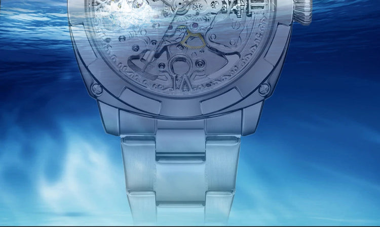 Men automatic watch luxury mechanical watches waterproof skeleton  wholesale stainless steel gift watch Inspirational Watches