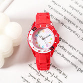 Analog Kids Watch Silicone Band Colorful Number Inspirational Watches