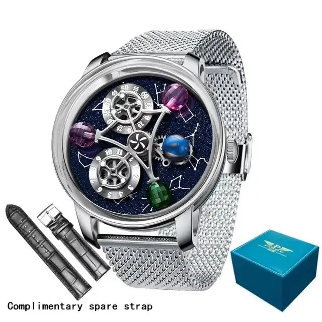 PINDU Design Starry Twelve Constellations Mechanical Watch Sapphire Waterproof Men Mechanical Wristwatches Miyata 8215 Movement Inspirational Watches