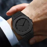 Simple Black Male Quartz Watches Arabic digital Casual Drip Oil Strap - Inspirational Watches