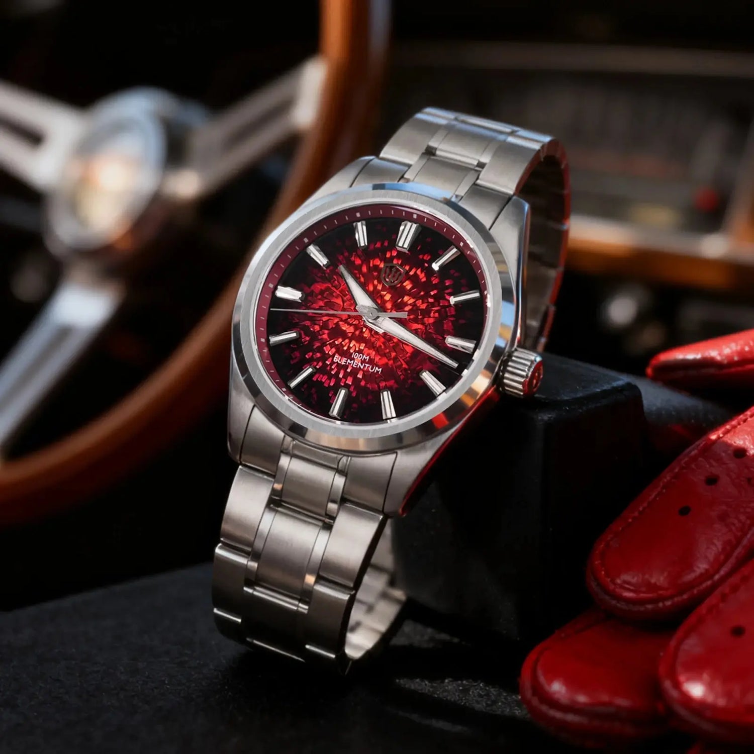 Watchdives WD0003C Quartz Watch VH31 Sweep Seconds Movement 38mm ice Crack Dial Sapphire Luminous 100m Waterproof Men Wristwatch Inspirational Watches