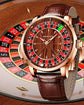 Wood Grain Mechanical Button Gambling Table Game Roulette Inspirational Watches