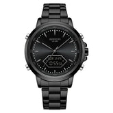 Dual Display Multi functional Night Light Waterproof Business Sports Watch Inspirational Watches