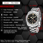 Luxury Automatic Mechanical Wristwatch Stainless Steel Retro 42mm Sapphire Waterproof - Inspirational Watches