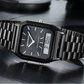 Stainless Steel LED Digital Dual Display Clock Unisex Waterproof Sports Quartz Inspirational Watches