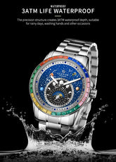 Original Design Diamond Constellation Rotating Dial Automatic Mechanical Inspirational Watches
