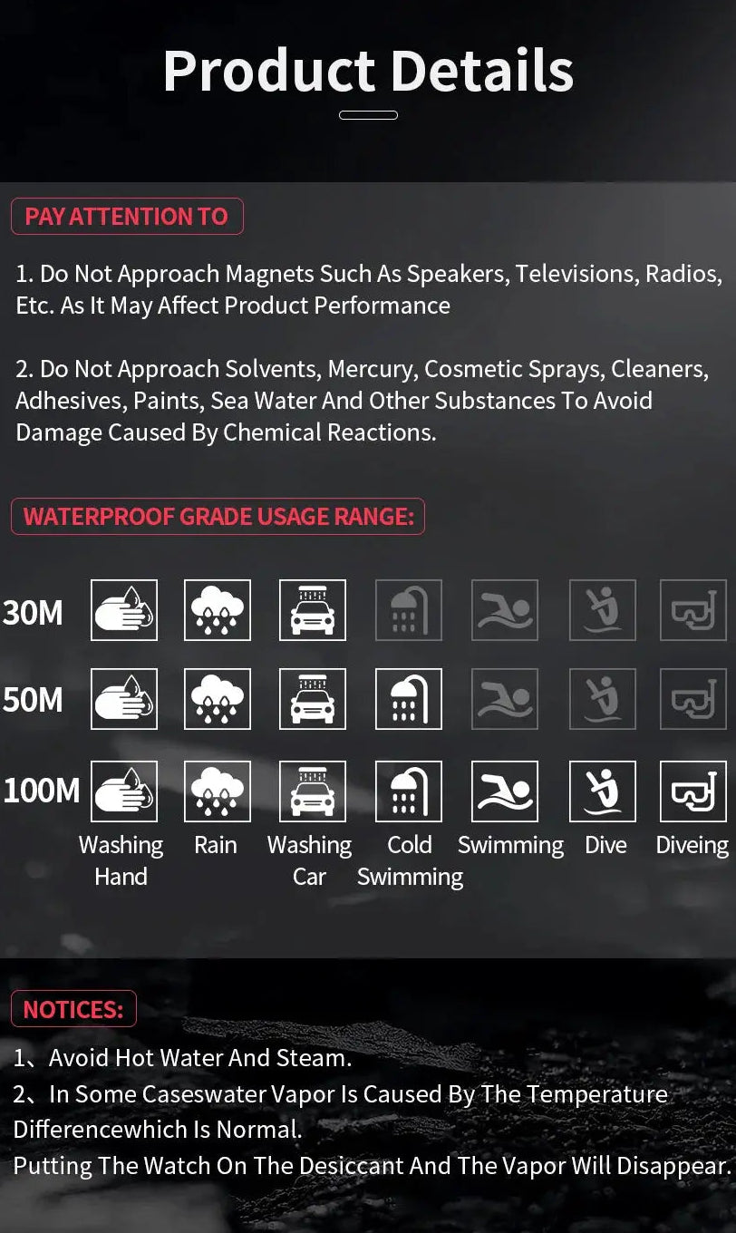 Digital Sports Luminous Multifunction Waterproof watch Inspirational Watches
