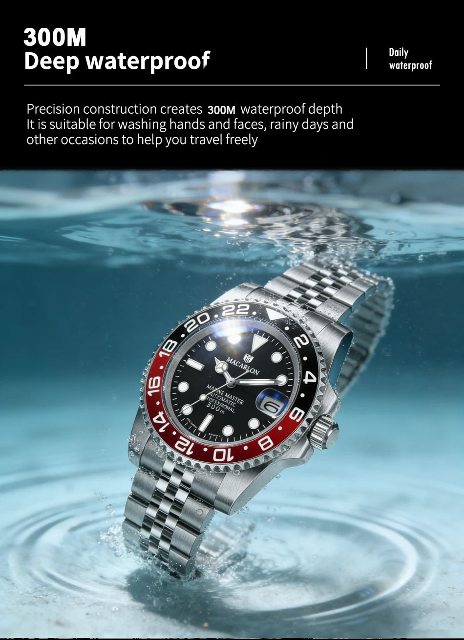MACARLON Design 2026 New NH35 Mechanical Watch Men 41mm Sapphire Glass Luminous Stainless Steel 300M Waterproof Automatic Watch Inspirational Watches