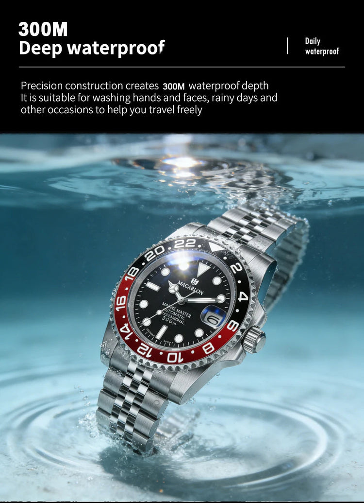 MACARLON Design 2026 New NH35 Mechanical Watch Men 41mm Sapphire Glass Luminous Stainless Steel 300M Waterproof Automatic Watch Inspirational Watches