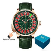 Wood Grain Mechanical Button Gambling Table Game Roulette - Inspirational Watches