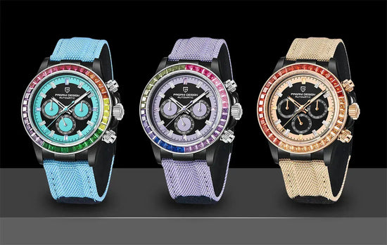 Automatic Mechanical Watch 40MM Rainbow Circle Multifunction Wristwatch Inspirational Watches