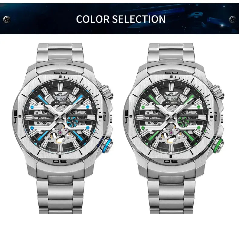 Yelang Men Dress Watch 44mm Vintage Dial Retro Business Luxury Sapphire Japan 8N40 Automatic Mechanical Waterproof 30Bar Reloj Inspirational Watches