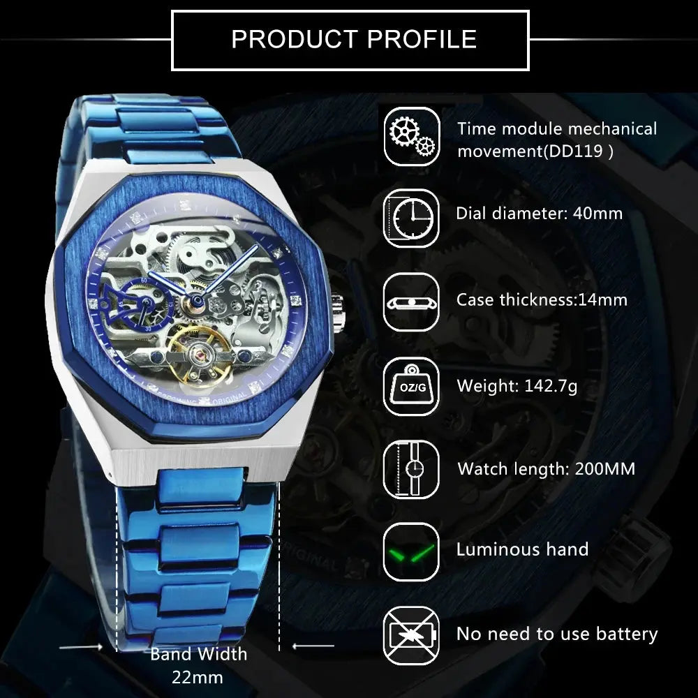 Automatic Tourbillon Skeleton Mechanical watch Inspirational Watches