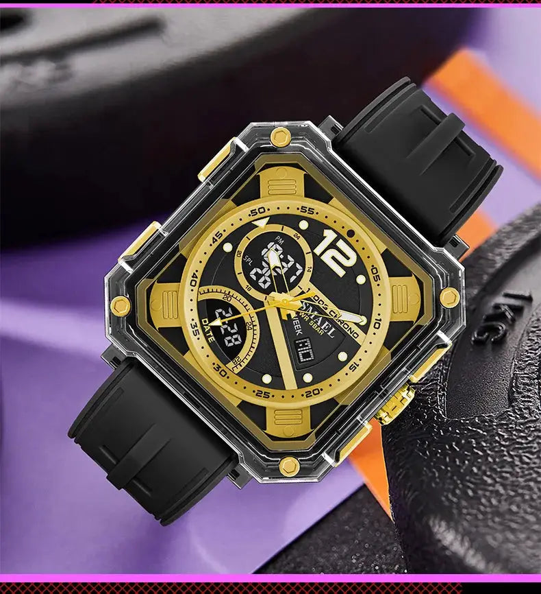 Military Watches Men Watch 2025 New 50M Waterproof Wristwatch Stopwatch Alarm LED Light Digital Watches 8121 Men&
