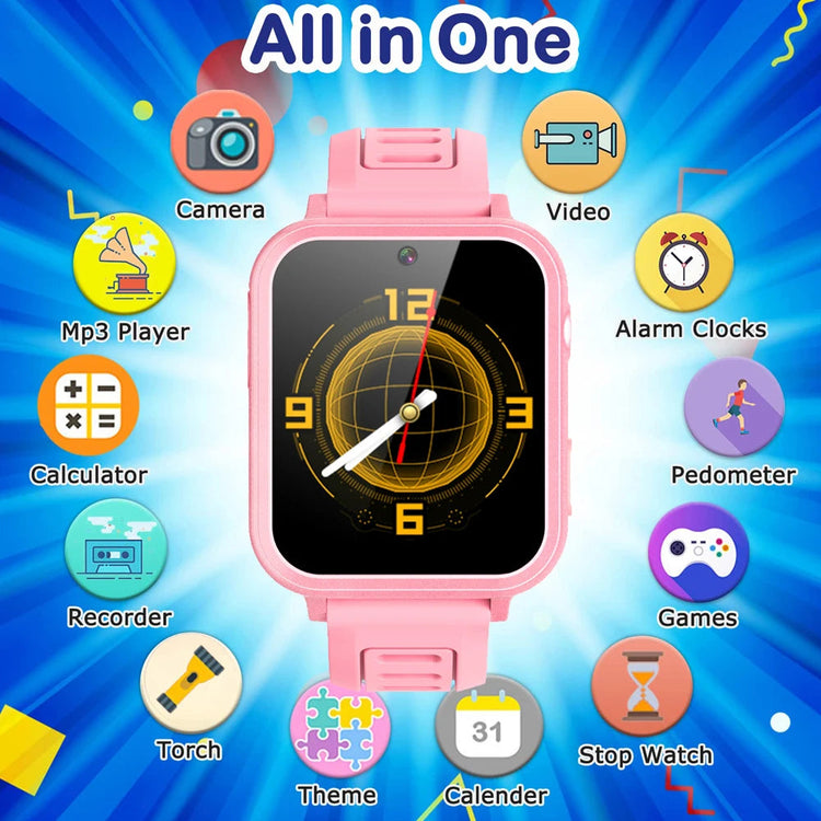 24 Games Kids Music Play Pedometer Tracker Time Display Video Audio Record Torch Smartwatch Inspirational Watches