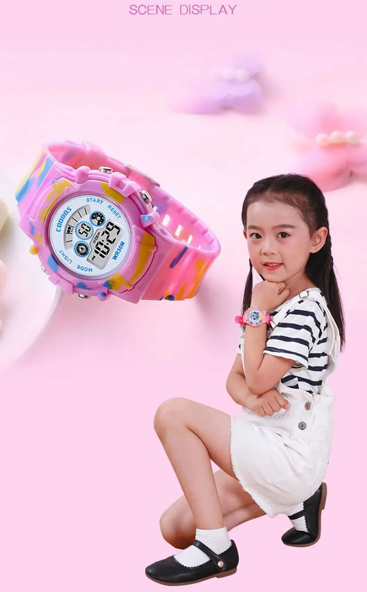Waterproof Luminous Sport LED Digital Watches for Kids Inspirational Watches