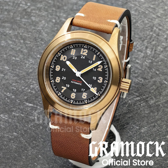 Retro Watch 200m Waterproof Leather Bracelet Domed Sapphire Pilot Dive - Inspirational Watches