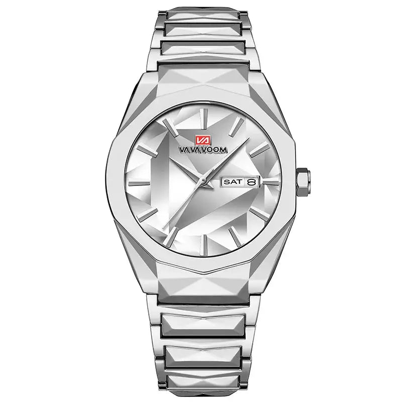 Geometric Stainless Steel Quartz Watch