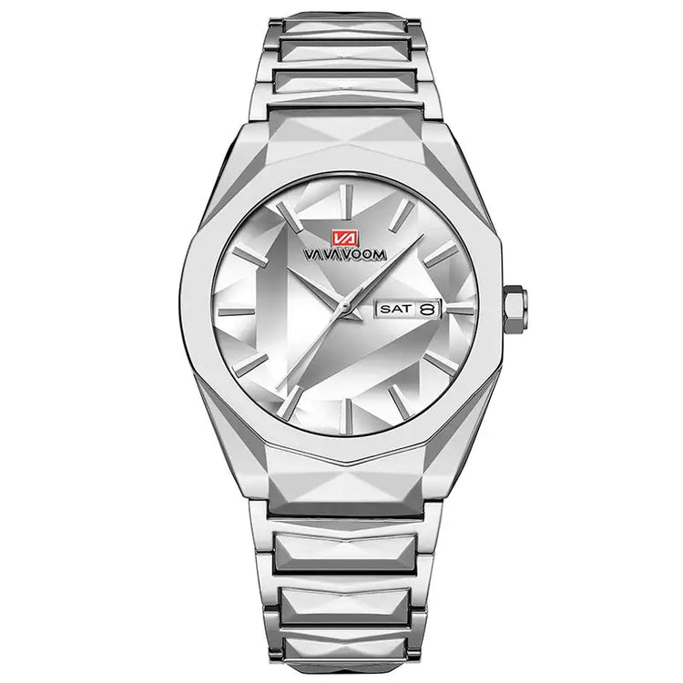 Geometric Stainless Steel Quartz Watch