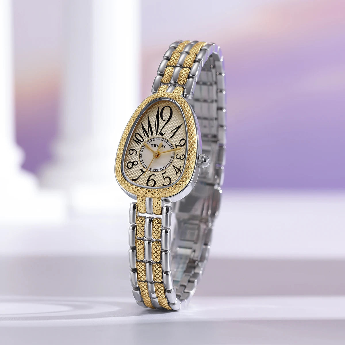 BERNY Snake-shaped Watch for Women Quartz Miyota 2035 Fashion Jewelry Bracelet Silver Gold Ladies Wristwatch Luxury Gift Watches Inspirational Watches