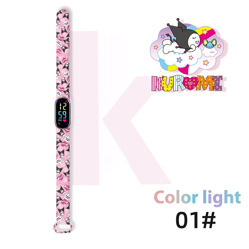 Kuromi Cartoon Waterproof Touch LED Digital Watch Inspirational Watches